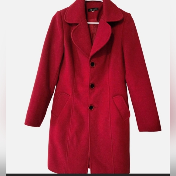Jackets & Blazers - Women's R Pasarella Wool Blend Winter Coat | Classic Tailored Red | Size 10